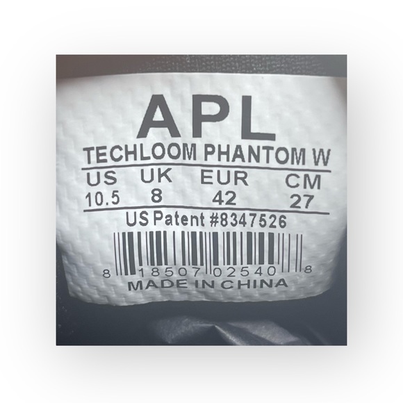 APL 𖤐 TechLoom Phantom Limited Edition Sneaker 𖤐 White Black Print 𖤐 10.5M 𖤐 - Picture 13 of 16